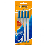 Boligrafo Bic Punto Mediano Azul 4Pz Boligrafo Punto Mediano 1.0 Mm 4 Piezas