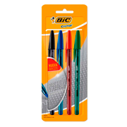 Boligrafo bic cristal ultra fino surtidopunto ultra fino 0.7 mm. 4 pzas 