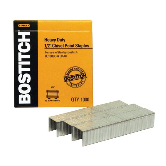 Grapas Bostitch De Uso Pesado , 1/2  Caja Con 1000 Grapas