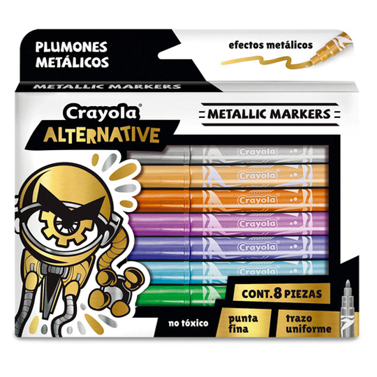 Marcadores Crayola Alternative Metálicos 8 Colores