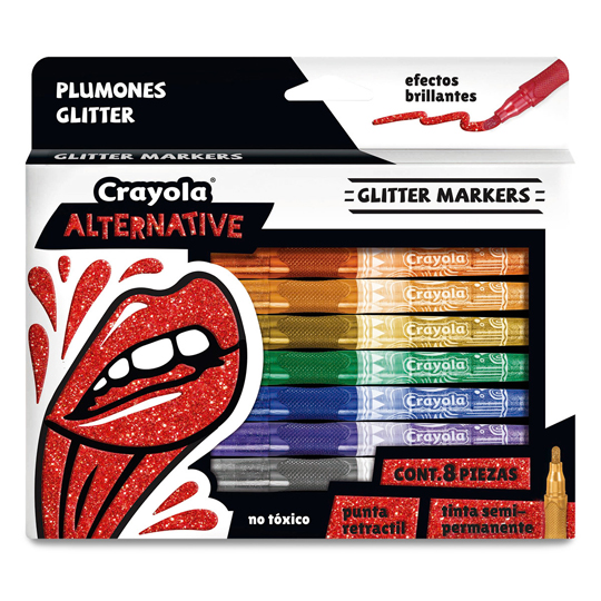 Marcadores Crayola Alternative Glitter 8