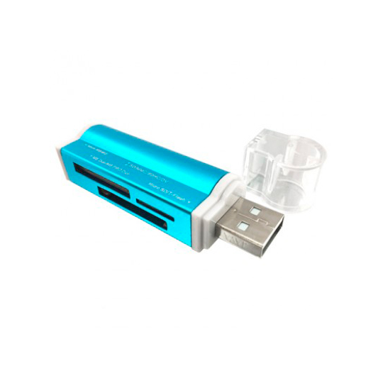 Lector Usb Brobotix V2.0 Todo En Uno Metálico Azul