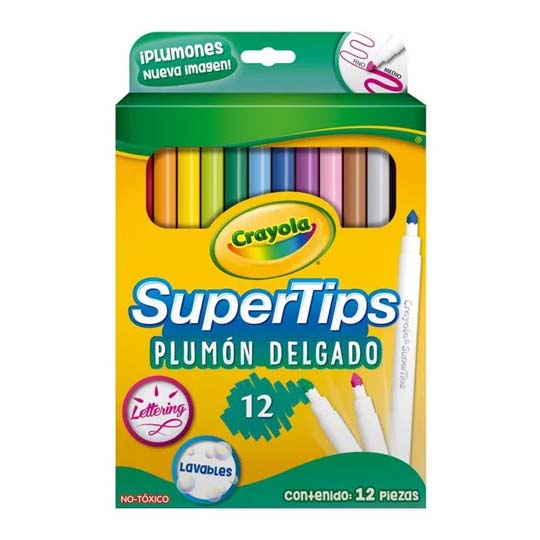 Plumones Crayola Delgados Lavables Punta