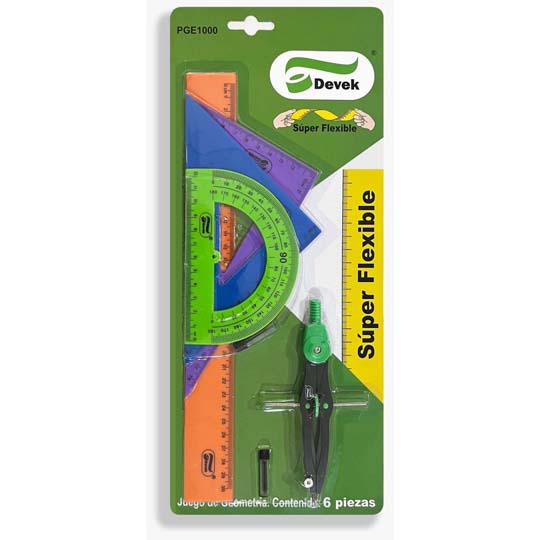 Juego De Geometria Devek Super Flexibles 6 Piezas
