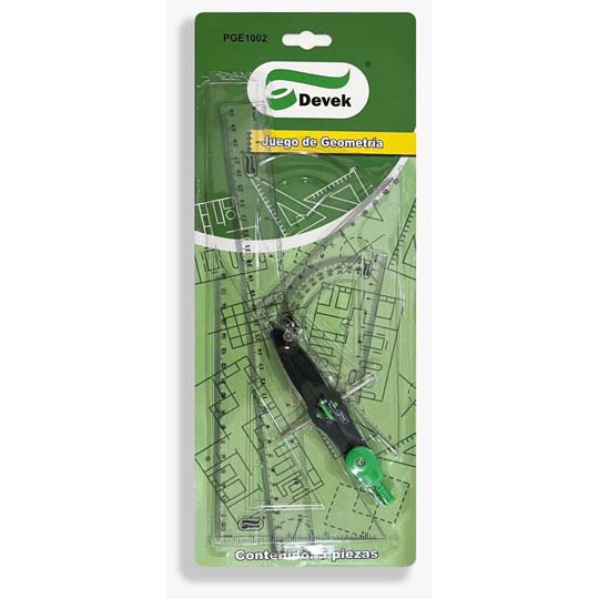 Juego De Geometria Devek Basico 5 Piezas