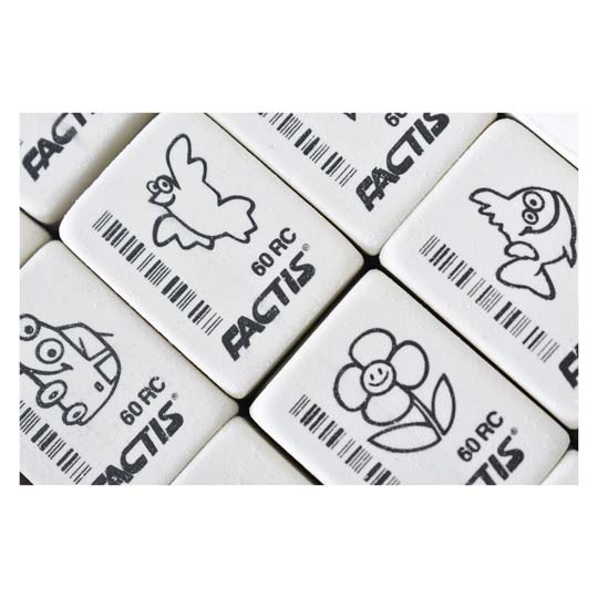 Goma Factis R60 Forma Rectangular Tamaño Pequeño Caja Con 60 Gomas 