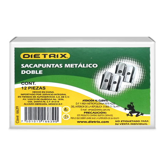 Sacapuntas Metálico Doble Dietrix 12 Piezas