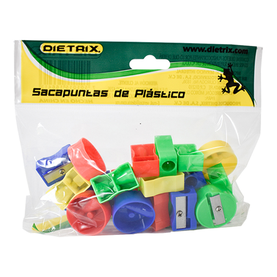 Sacapuntas De Plástico Dietrix Bolsa Con 25 Piezas De Colores