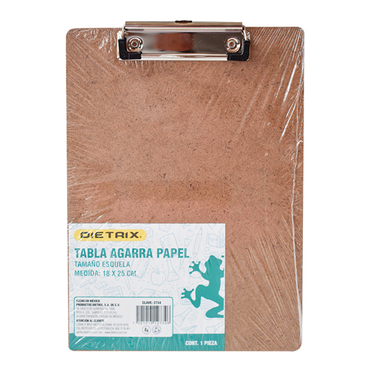 Tabla De Macocel Dietrix Agarra Papel Esquela Broche Palanca Metálica 