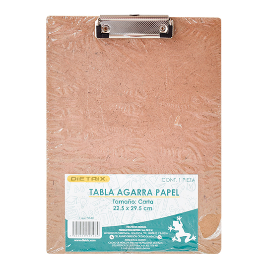Tabla De Macocel  Dietrix Agarra Papel Carta Broche Palanca Metálica 