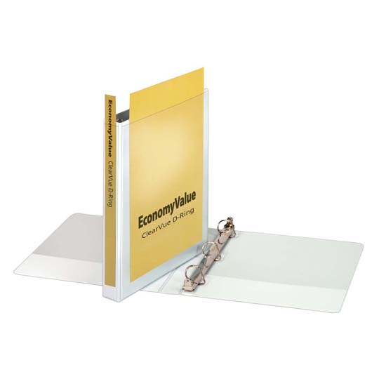 Carpeta panorámica Economy Value Cardinal, tamaño carta blanca de 1" herraje "D"