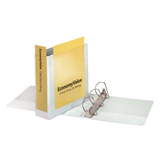 Carpeta panorámica Economy Value Cardinal, tamaño carta blanca de 3" herraje "D"