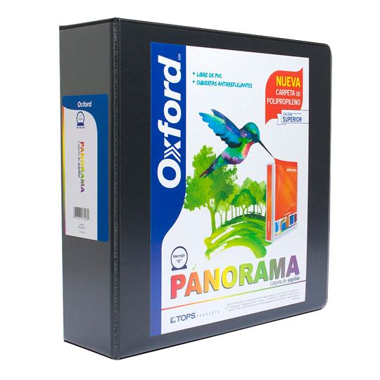 Carpeta Panorámica Oxford Carta Negra De 3" Herraje "O"