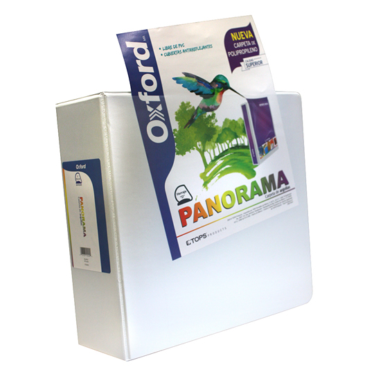 Carpeta PanorÃ¡mica Oxford Carta Blanca De 4" Herraje "D"