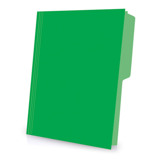 Folder De Color Pendaflex Carta Color Verde Ceja 1/2 Caja Con 25 Pzas