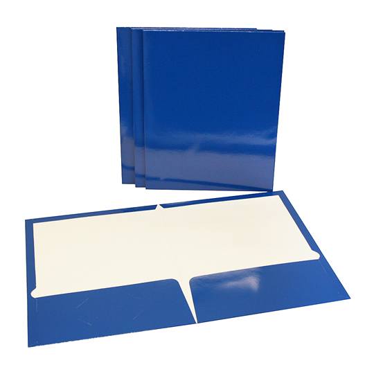 Folder Showfolio Laminado Oxford Carta Color Azul Caja Con 25 Pzas