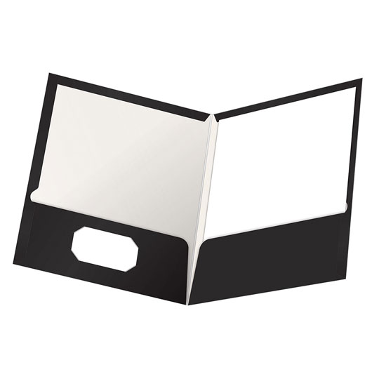 Folder Showfolio Laminado Oxford Carta Color Negro Caja Con 25 Pzas 