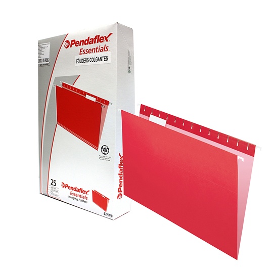 Folder Colgante Pendaflex Oficio Color Rojo Caja Con 25 Piezas