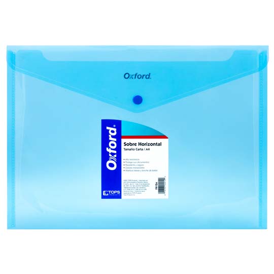 Sobre Porta Documentos Horizontal Oxford Carta Color Azul 