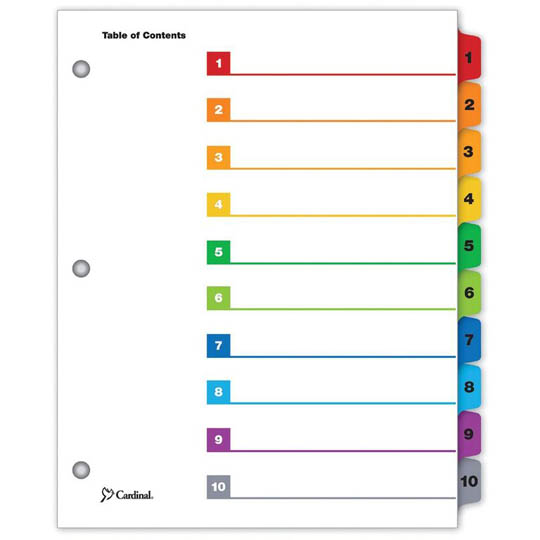 Separador Numérico Con Índice Cardinal C