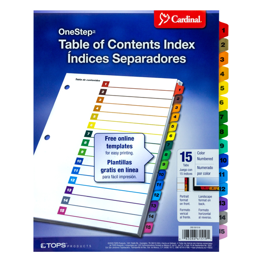 Separador Numérico Con Índice Cardinal C