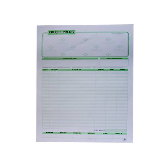 Póliza Cheque Carta Estrella Block Con 50 Hojas