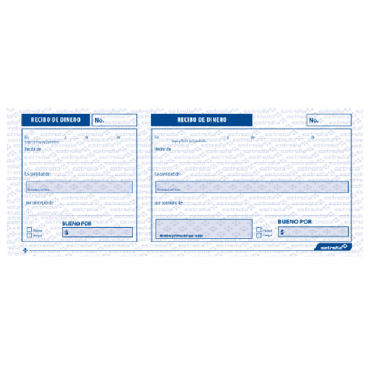Recibo De Dinero Estrella Block 50 Hojas