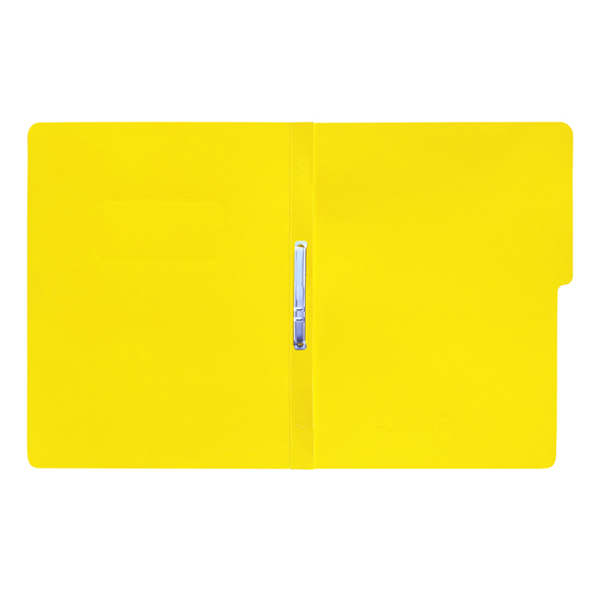 Carpeta pressboard con broche Fortec tamaño carta, color amarillo, paquete c/10 pzas