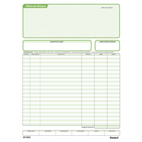 Póliza De Cheque Duplicado Fortec Carta
