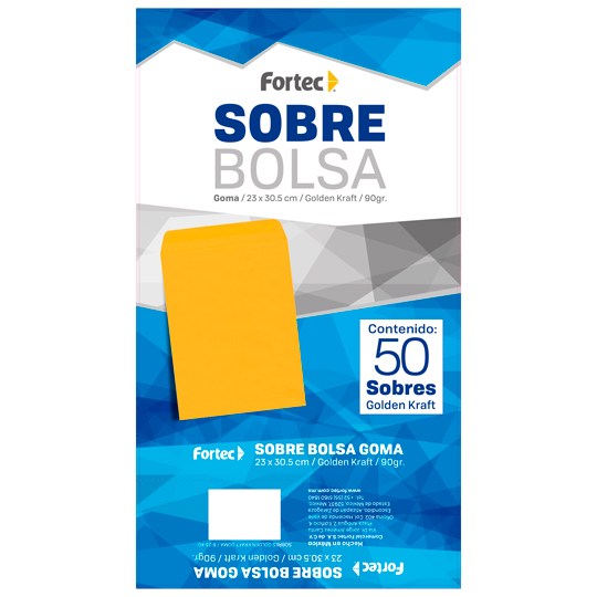 Sobre Kraft Engomado Fortec Carta Caja Con 50Piezas