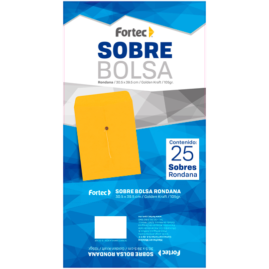 Sobre Kraft Con Rondana Fortec Legal Caja Con 25 Piezas
