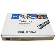 Arillo De Metal Gbc Twin Loop Negro 1/2