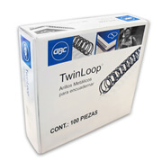 Arillo Metal Twin Loop Negro  9/16" Gbc