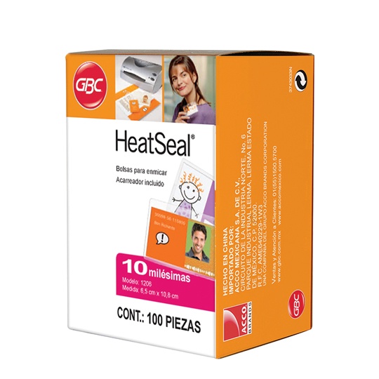 Mica Térmica 1206 Gbc Tamaño 6.5X10.8Cm, 100 Piezas, 10 Milésimas