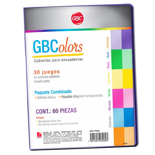 Cubierta Tamaño Carta Olor Mixto Gbc Col