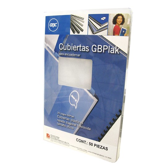 Cubierta Plástica Oficio Gbplak Rayada GBC cristal rayada 