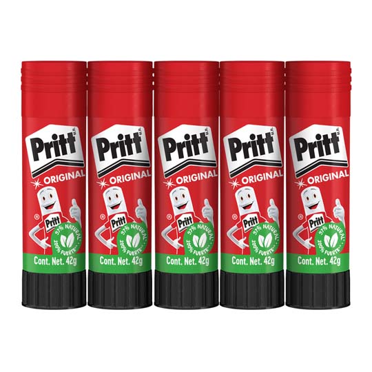 Lápiz Adhesivo Pritt En Barra De 42 Grs, Charola Con 5 Piezas