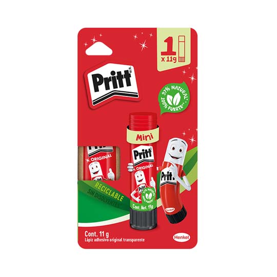 Lápiz Adhesivo Pritt En Barra De 11 Grs, Blíster 1 Pieza