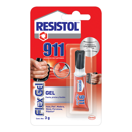 Pegamento Instantáneo Resistol 911 Flex Gel, Tubo De 3Gr
