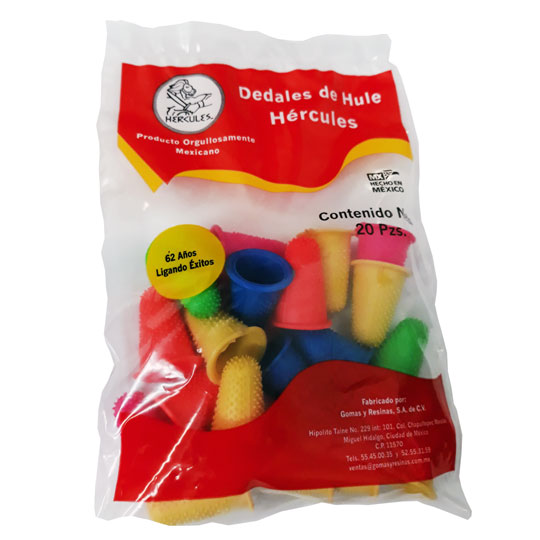 Dedal Hercules De Hule No. 11 Colores, Bolsa Con 20 Piezas