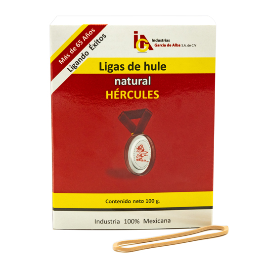 Ligas Hercules De Hule Natural No. 18  Caja Con 100 Gramos