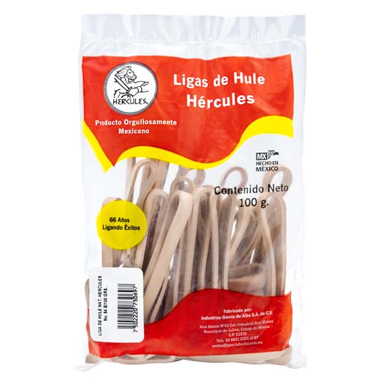 Ligas Hercules De Hule Natural No. 64. B
