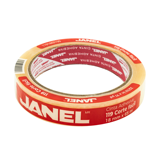 Cinta Adhesiva Línea 119 Transparente Janel 18X65 Corte Fácil