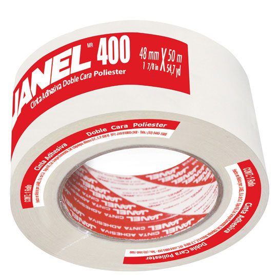 Cinta Doble Capa Poliester Linea 400 Janel 48Mmx50M