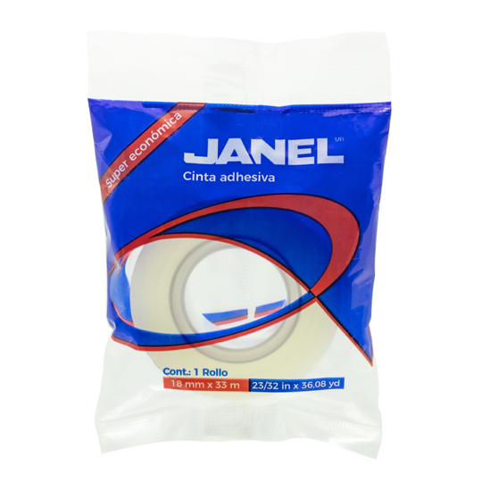 Cinta adhesiva transparente economica linea 255 JANEL 18x33 