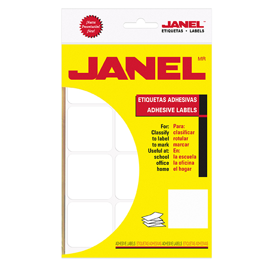 Etiqueta Blanca Janel Clasica No. 19 Con 168 Etiquetas De 50X50Mm