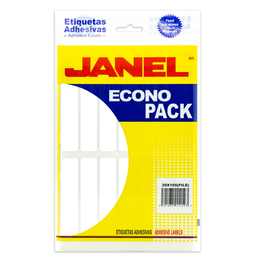 Etiqueta Blanca Janel Econopack No.20 Con 280 Etiquetas De 20X168Mm