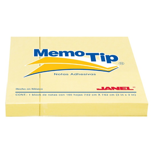 Notas Adhesivas Memo Tip Amarillo 3X3 Pulg 1 Block Con 100 Hojas
