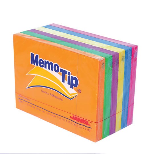 Notas Adhesivas Memo Tip Neon 3X4 Pulg