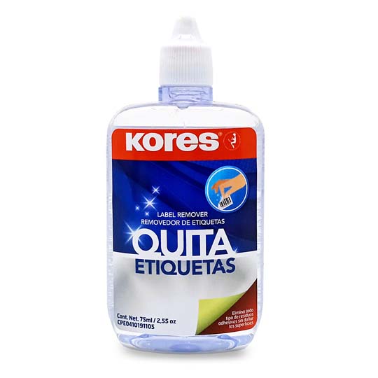 Liquido Quita Etiquetas Kores, Botella 75Ml